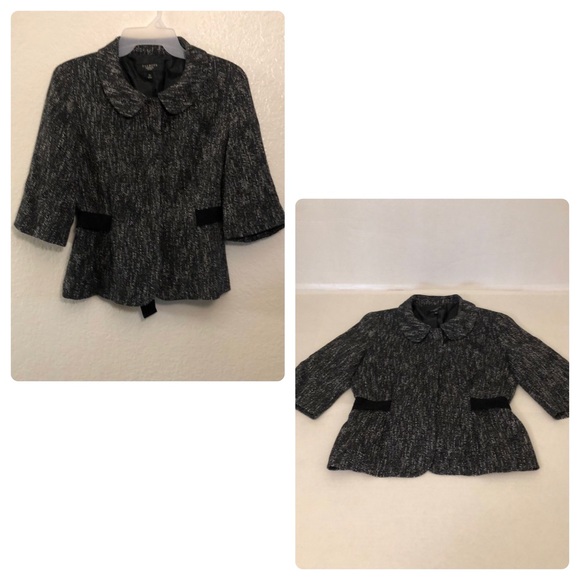 TALBOTS Petites Charcoal Tweed Jacket Blazer/Preowned - Picture 5 of 17